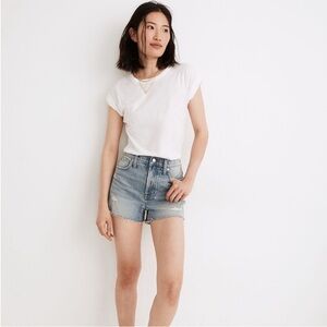 Madewell The Perfect Jean Short Distressed Snyder Wash